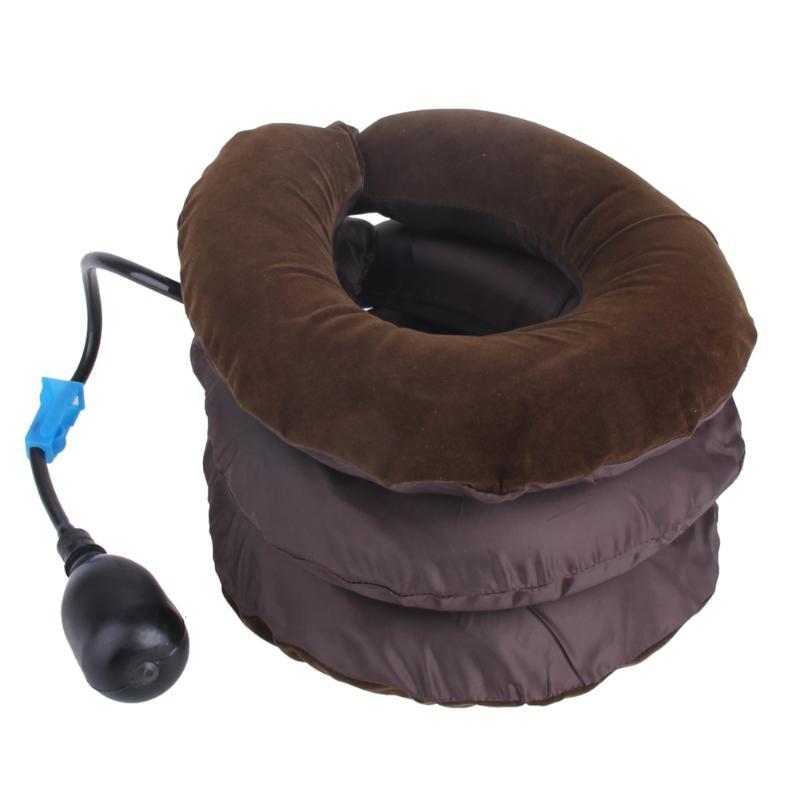 Neck Stretcher Air Traction Pillow for relieving neck and shoulder pain while relaxing, reading, or watching TV.