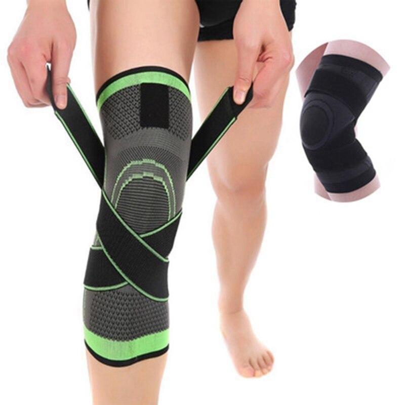 Person adjusting Adjustable Knee Compression Sleeves for enhanced support and pain relief.