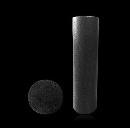 Yoga Foam Roller - Fitness Equipment on a black background for muscle relief and flexibility training.