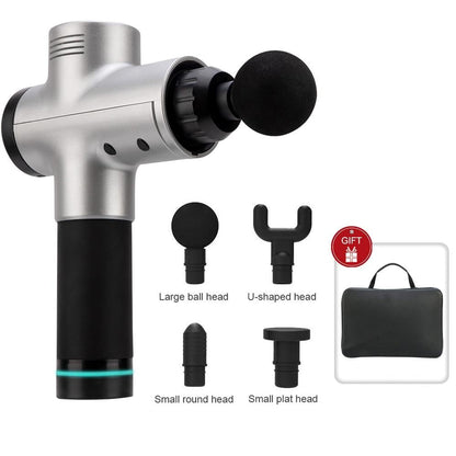 Power Pulse Massage Gun with multiple interchangeable massage heads for deep tissue relief and muscle relaxation.