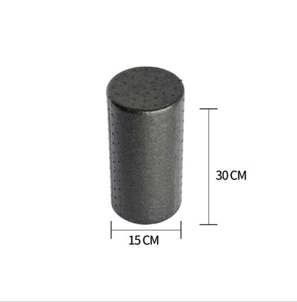 Yoga Foam Roller - Fitness Equipment dimensions showing 30 cm height and 15 cm diameter for effective muscle relief.