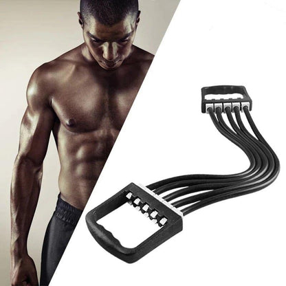 Adjustable chest expander resistance band for full-body workouts and strength training at home.