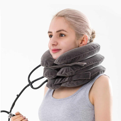 Neck Stretcher Air Traction Pillow in use, providing neck support and pain relief while relaxing.
