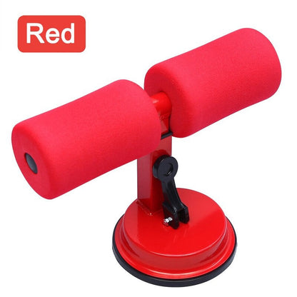Sit-Up Suction Bar for Core Training in red color with foam padding for comfort and stability during workouts.