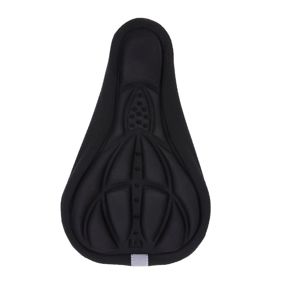 3D Gel Bike Seat Cushion Cover, black gel seat cover for enhanced comfort while cycling.