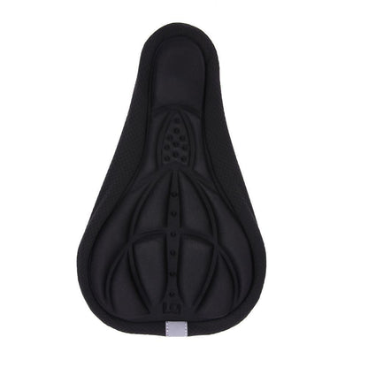 3D Gel Bike Seat Cushion Cover, black gel seat cover for enhanced comfort while cycling.