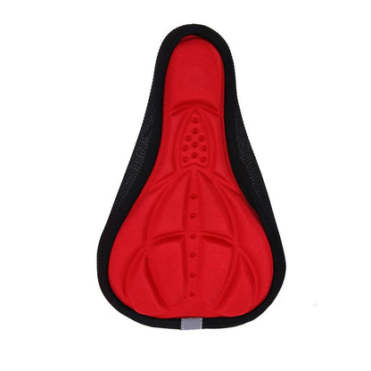 3D Gel Bike Seat Cushion Cover in red, designed for comfort and durability during long rides.
